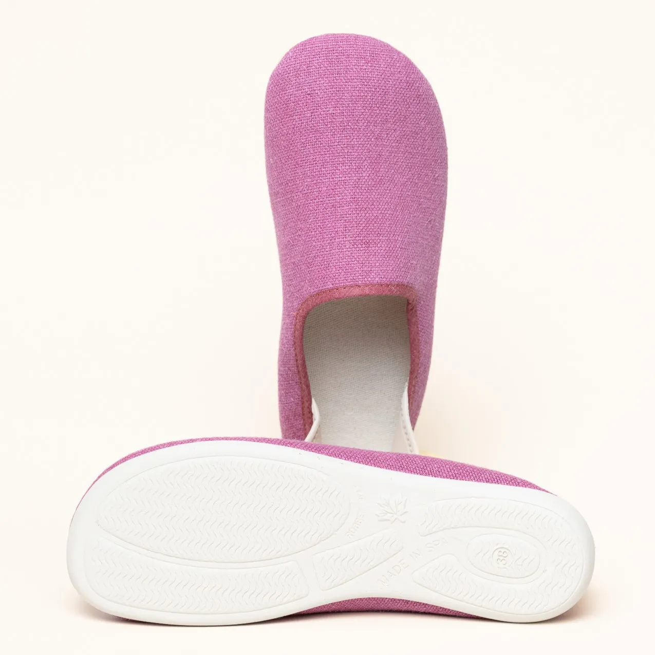 Leinen Slipper pink