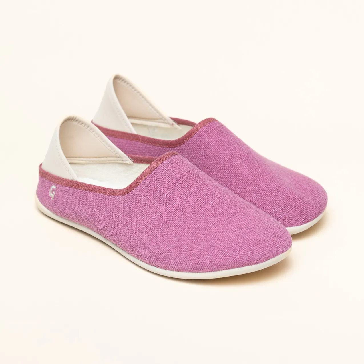 Leinen Slipper pink